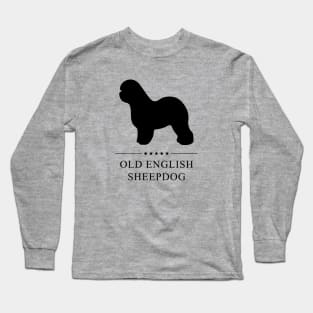 Old English Sheepdog Black Silhouette Long Sleeve T-Shirt